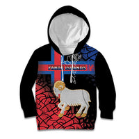 Personalized Faroe Islands Kid Hoodie Coat Of Arms Flag Style