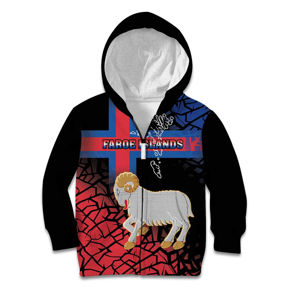 Personalized Faroe Islands Kid Hoodie Coat Of Arms Flag Style