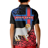 Personalized Faroe Islands Kid Polo Shirt Coat Of Arms Flag Style