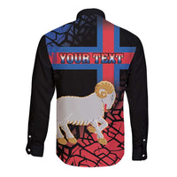 Personalized Faroe Islands Long Sleeve Button Shirt Coat Of Arms Flag Style