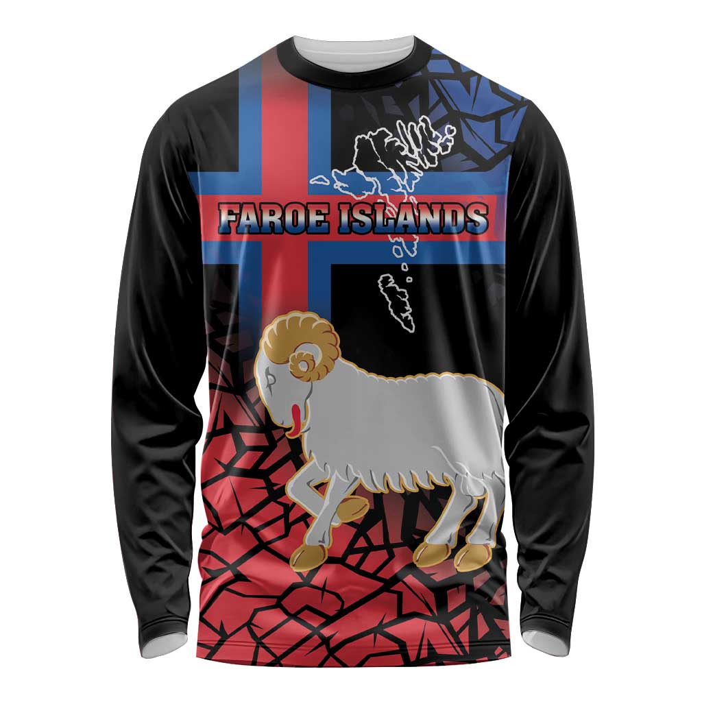 Personalized Faroe Islands Long Sleeve Shirt Coat Of Arms Flag Style