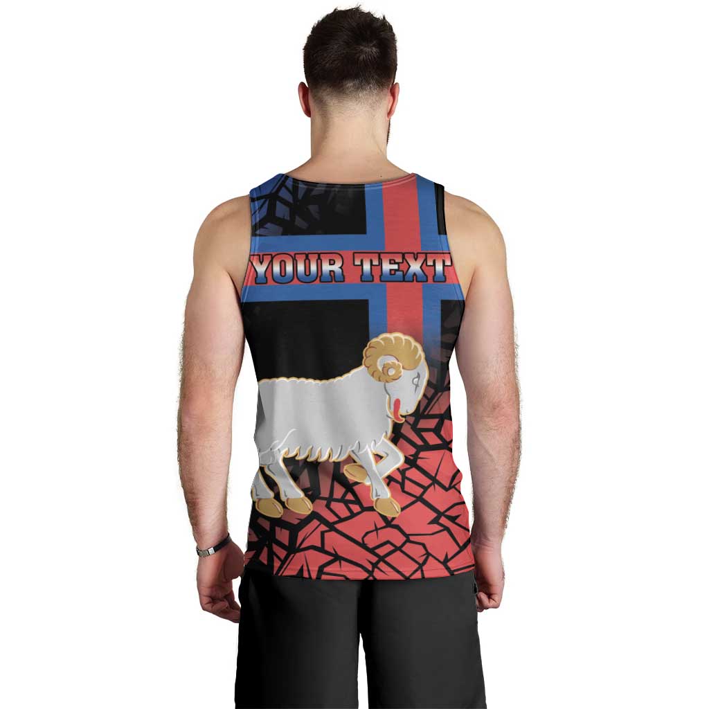 Personalized Faroe Islands Men Tank Top Coat Of Arms Flag Style