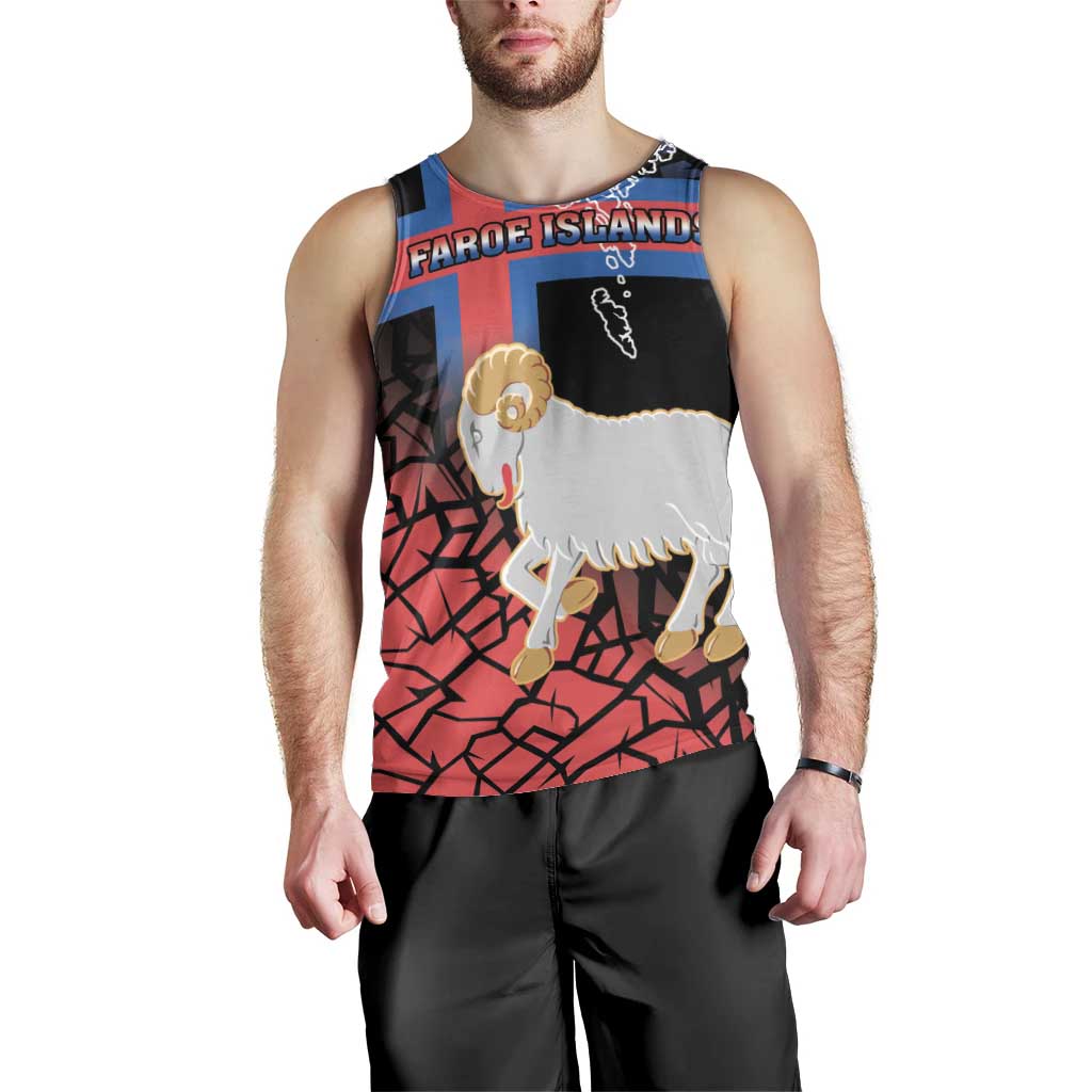 Personalized Faroe Islands Men Tank Top Coat Of Arms Flag Style