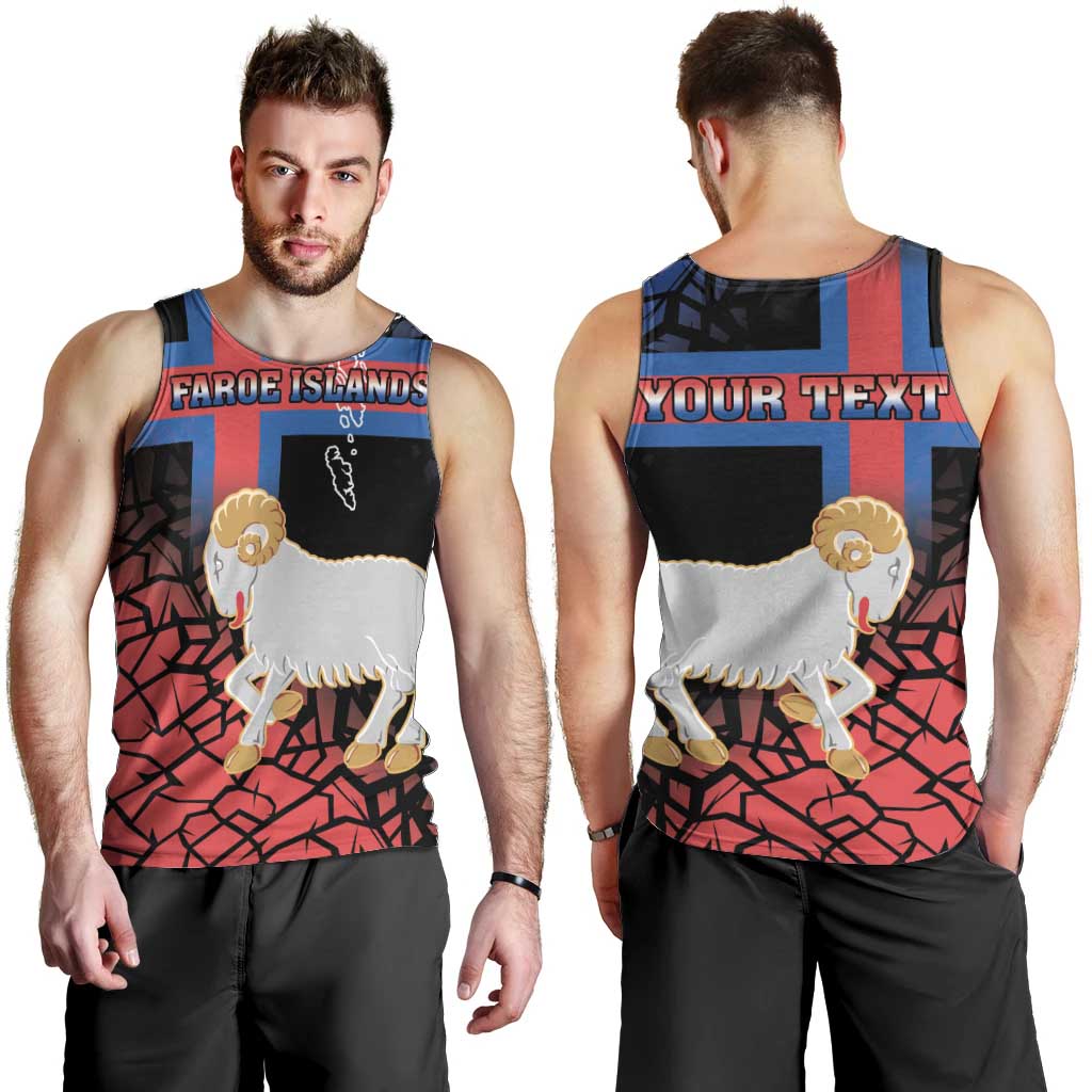 Personalized Faroe Islands Men Tank Top Coat Of Arms Flag Style