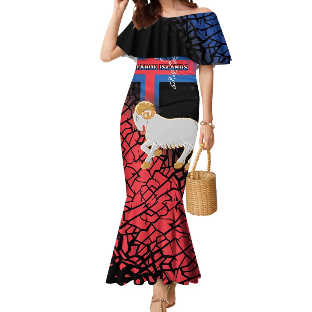 Personalized Faroe Islands Mermaid Dress Coat Of Arms Flag Style