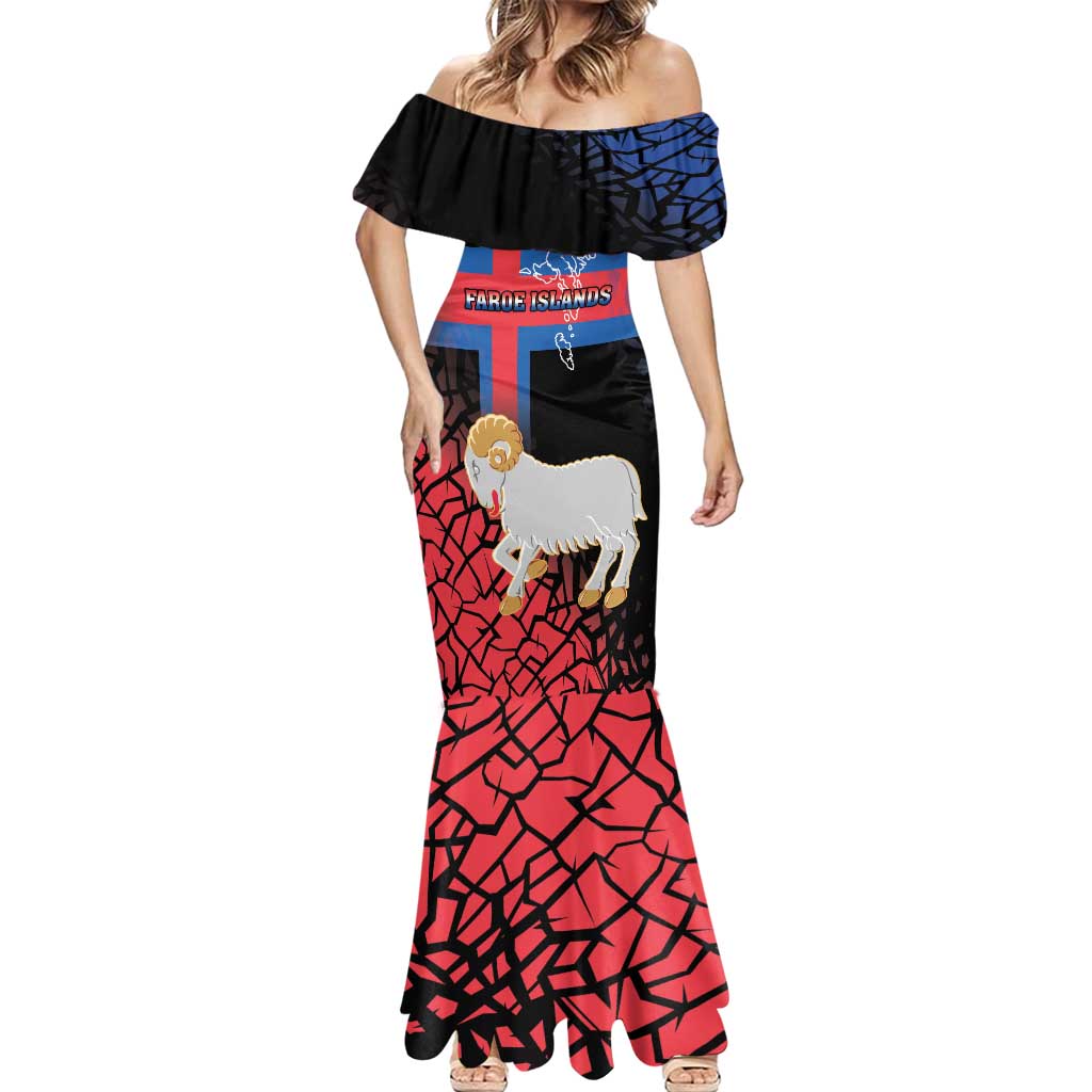 Personalized Faroe Islands Mermaid Dress Coat Of Arms Flag Style