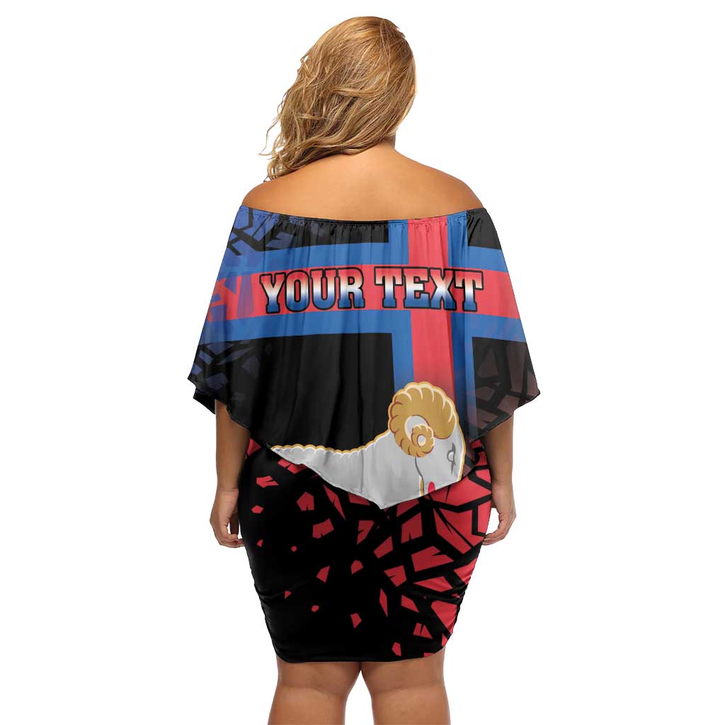 Personalized Faroe Islands Off Shoulder Short Dress Coat Of Arms Flag Style