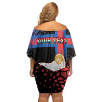 Personalized Faroe Islands Off Shoulder Short Dress Coat Of Arms Flag Style