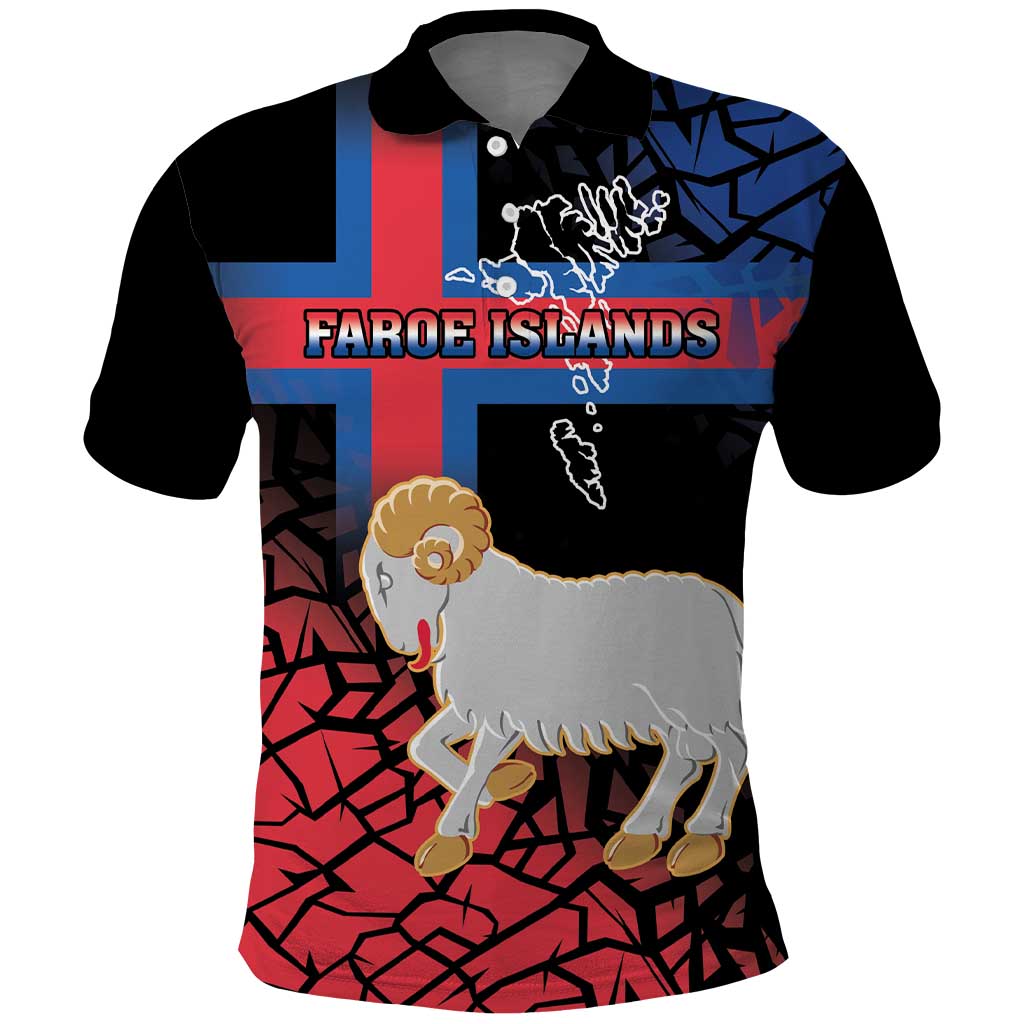 Personalized Faroe Islands Polo Shirt Coat Of Arms Flag Style
