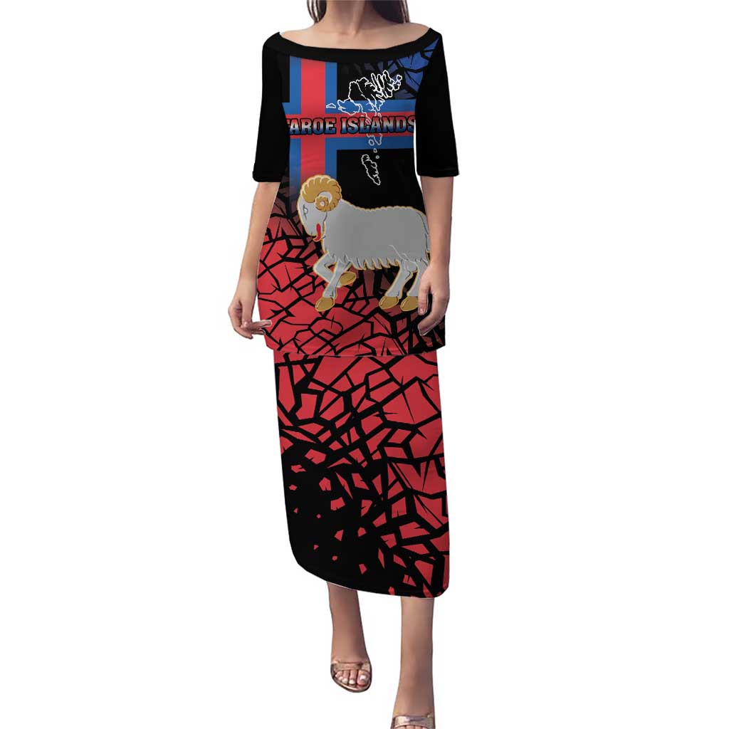 Personalized Faroe Islands Puletasi Coat Of Arms Flag Style