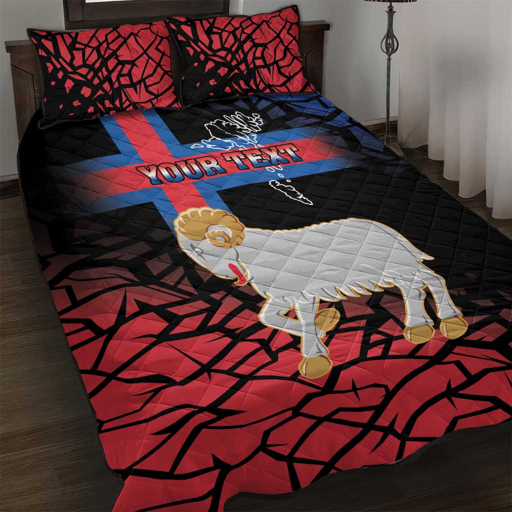 Personalized Faroe Islands Quilt Bed Set Coat Of Arms Flag Style