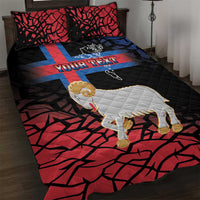 Personalized Faroe Islands Quilt Bed Set Coat Of Arms Flag Style