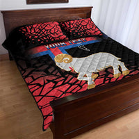 Personalized Faroe Islands Quilt Bed Set Coat Of Arms Flag Style