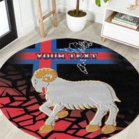 Personalized Faroe Islands Round Carpet Coat Of Arms Flag Style
