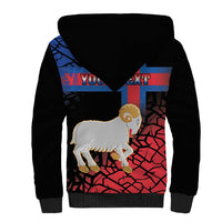 Personalized Faroe Islands Sherpa Hoodie Coat Of Arms Flag Style