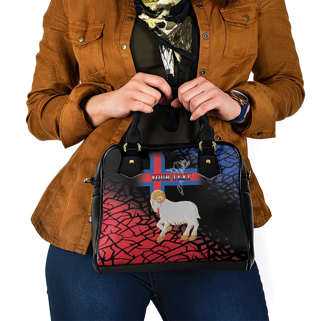 Personalized Faroe Islands Shoulder Handbag Coat Of Arms Flag Style