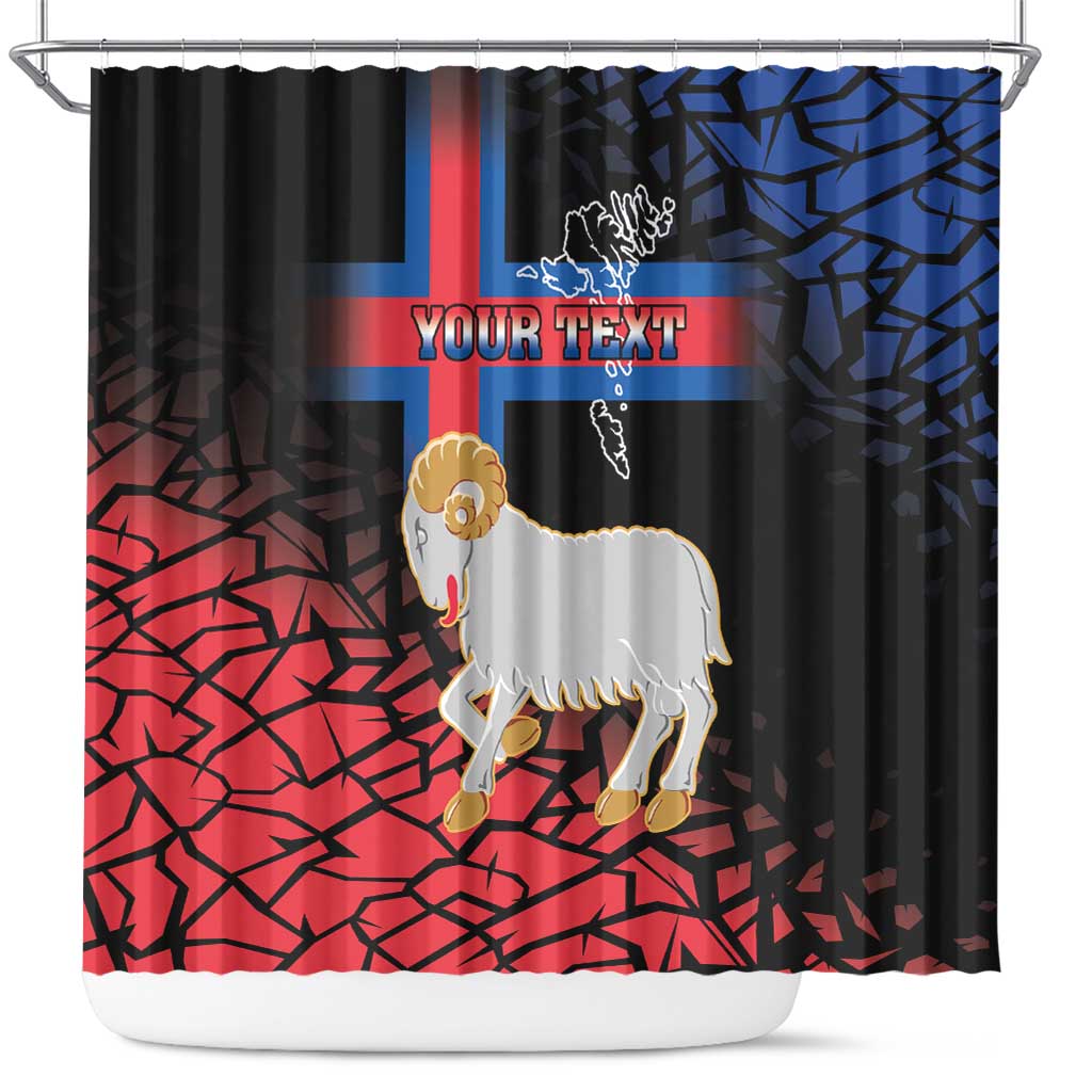 Personalized Faroe Islands Shower Curtain Coat Of Arms Flag Style
