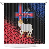 Personalized Faroe Islands Shower Curtain Coat Of Arms Flag Style