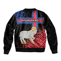 Personalized Faroe Islands Sleeve Zip Bomber Jacket Coat Of Arms Flag Style
