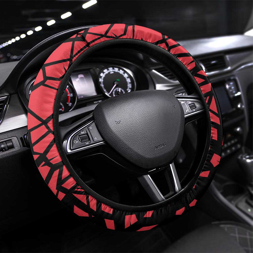 Faroe Islands Steering Wheel Cover Coat Of Arms Flag Style