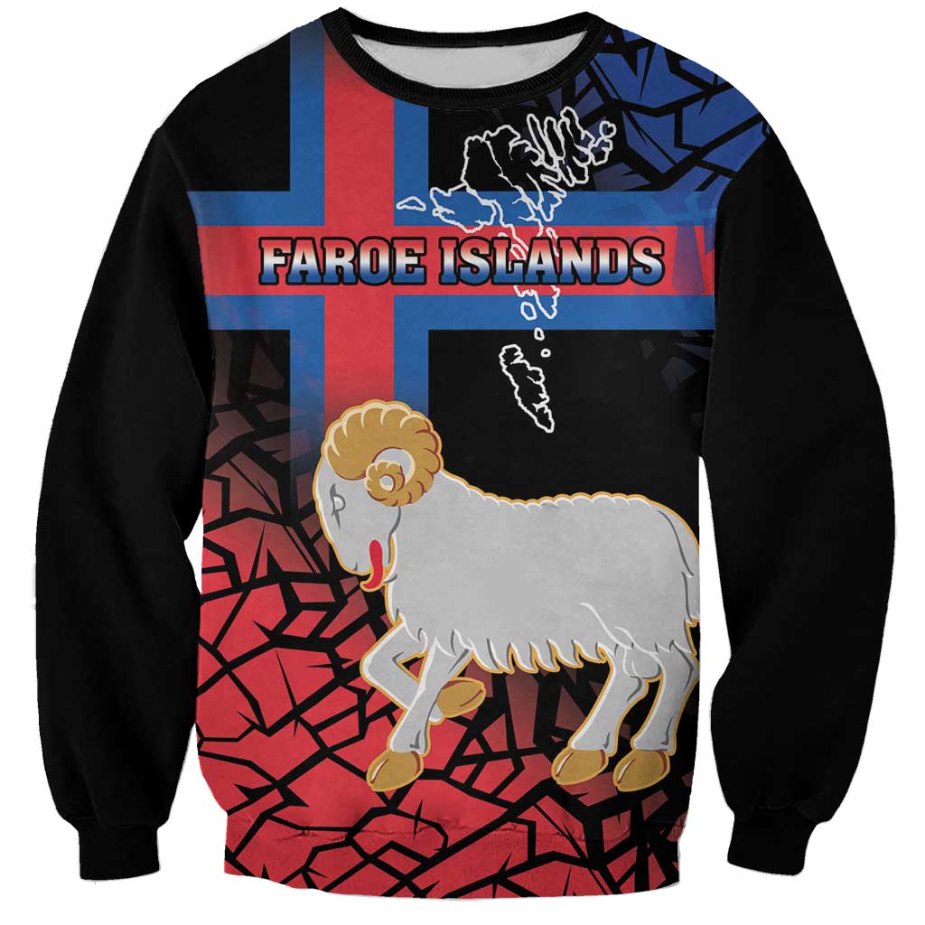 Personalized Faroe Islands Sweatshirt Coat Of Arms Flag Style