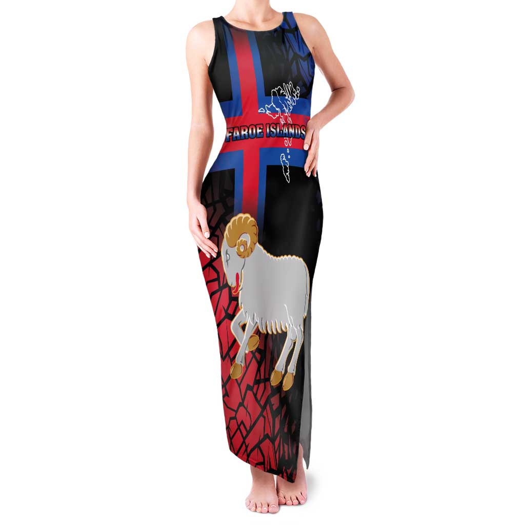Personalized Faroe Islands Tank Maxi Dress Coat Of Arms Flag Style