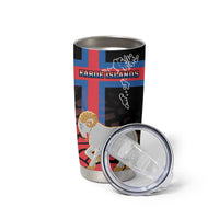 Personalized Faroe Islands Tumbler Cup Coat Of Arms Flag Style
