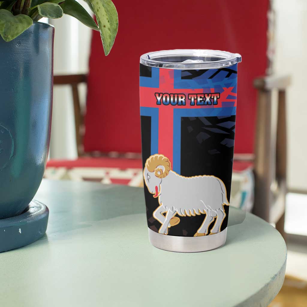 Personalized Faroe Islands Tumbler Cup Coat Of Arms Flag Style