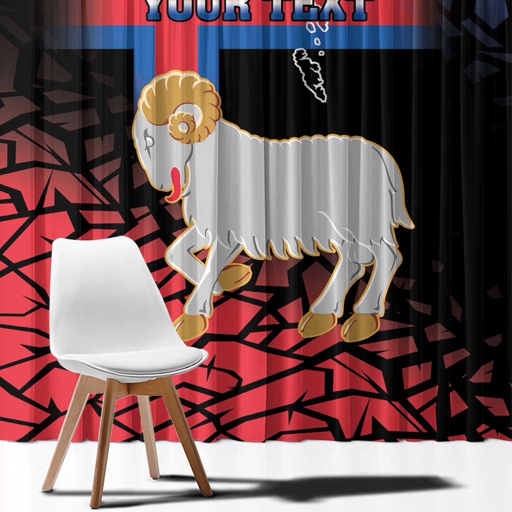 Personalized Faroe Islands Window Curtain Coat Of Arms Flag Style