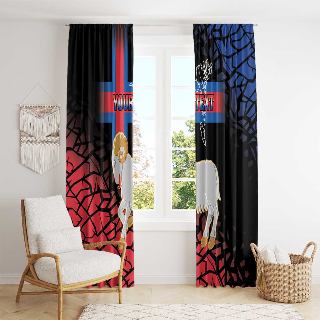 Personalized Faroe Islands Window Curtain Coat Of Arms Flag Style