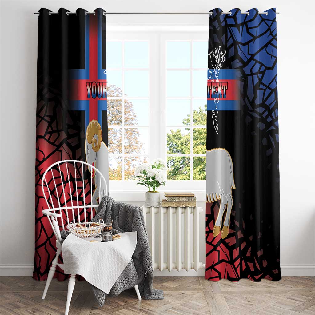Personalized Faroe Islands Window Curtain Coat Of Arms Flag Style