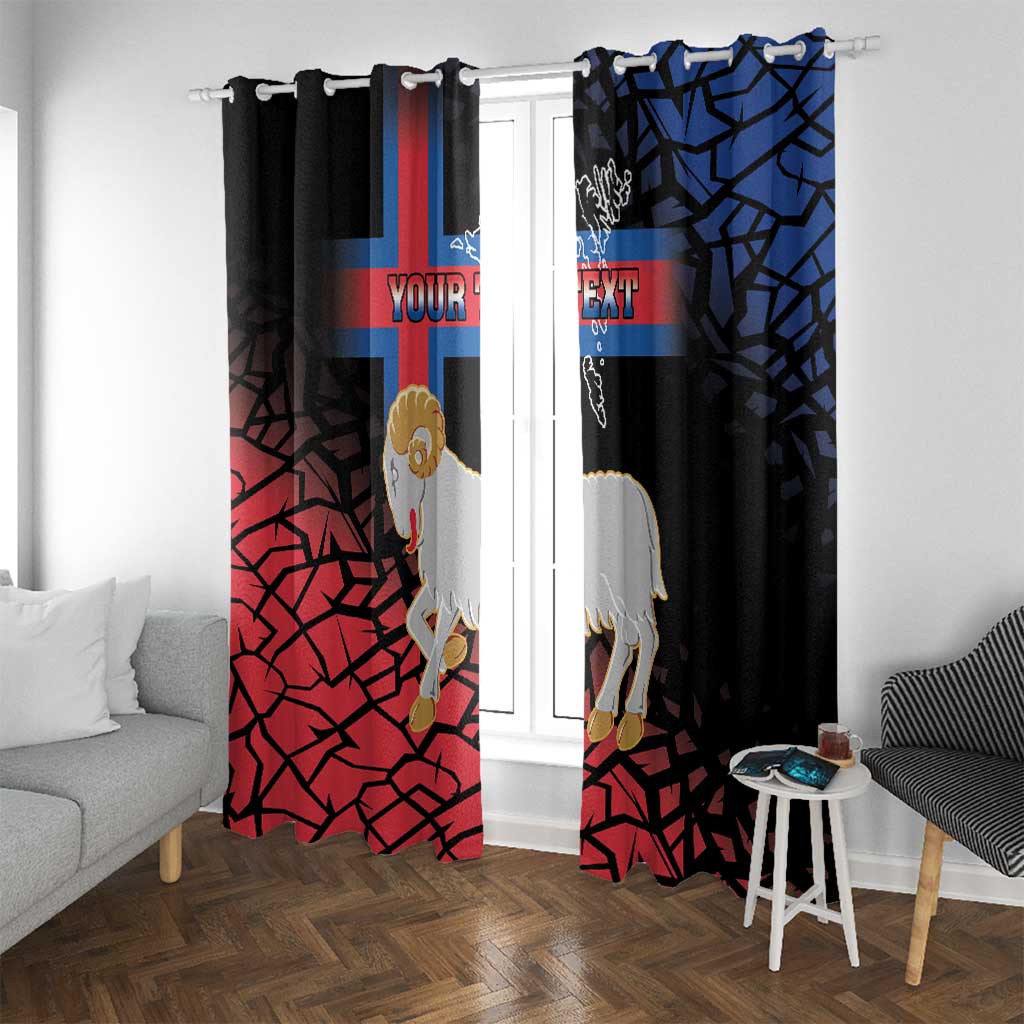 Personalized Faroe Islands Window Curtain Coat Of Arms Flag Style