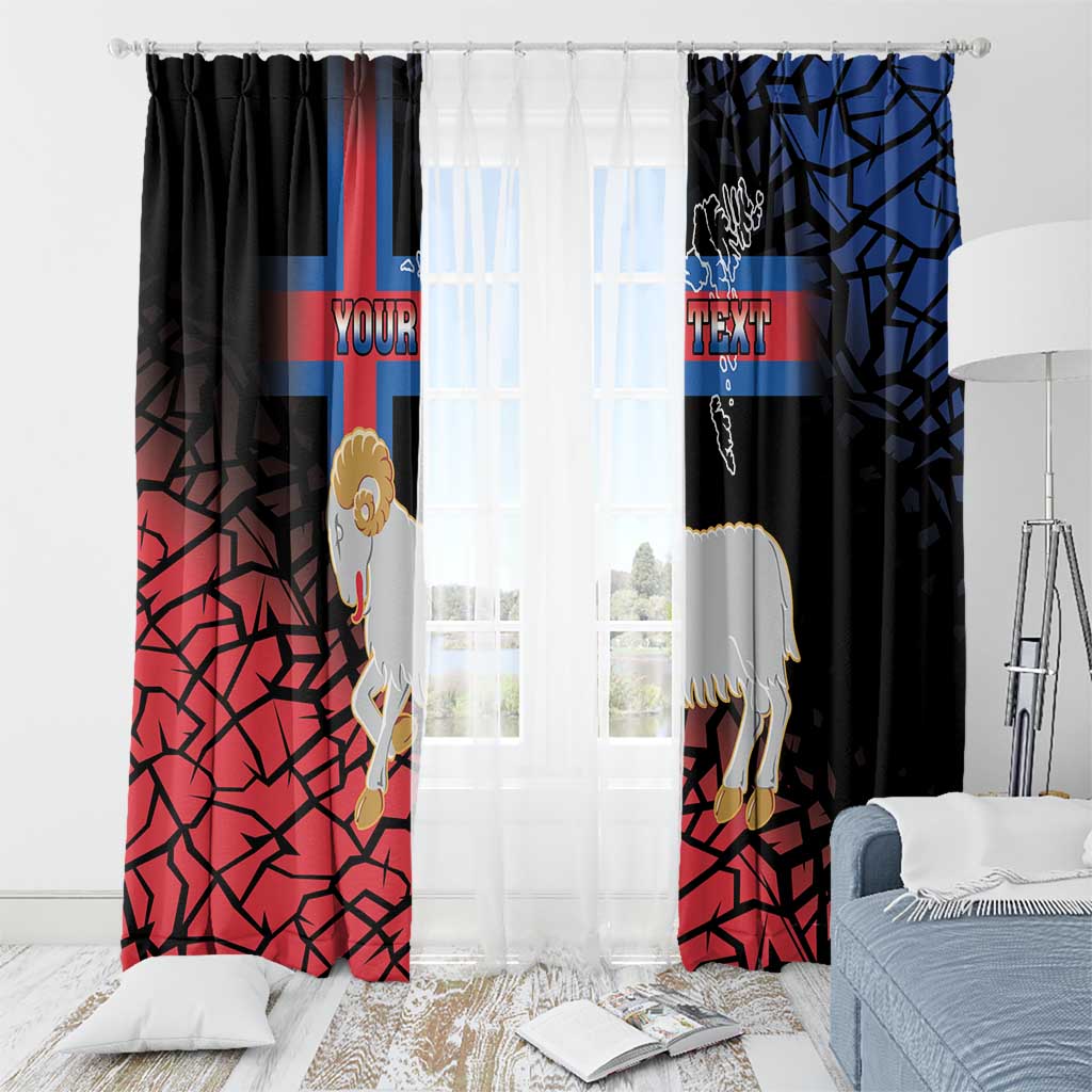 Personalized Faroe Islands Window Curtain Coat Of Arms Flag Style