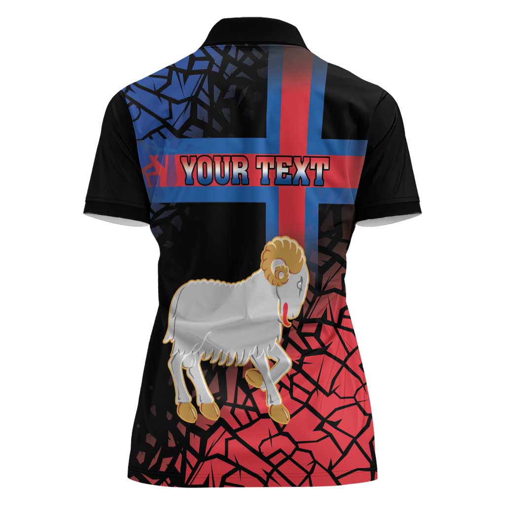 Personalized Faroe Islands Women Polo Shirt Coat Of Arms Flag Style