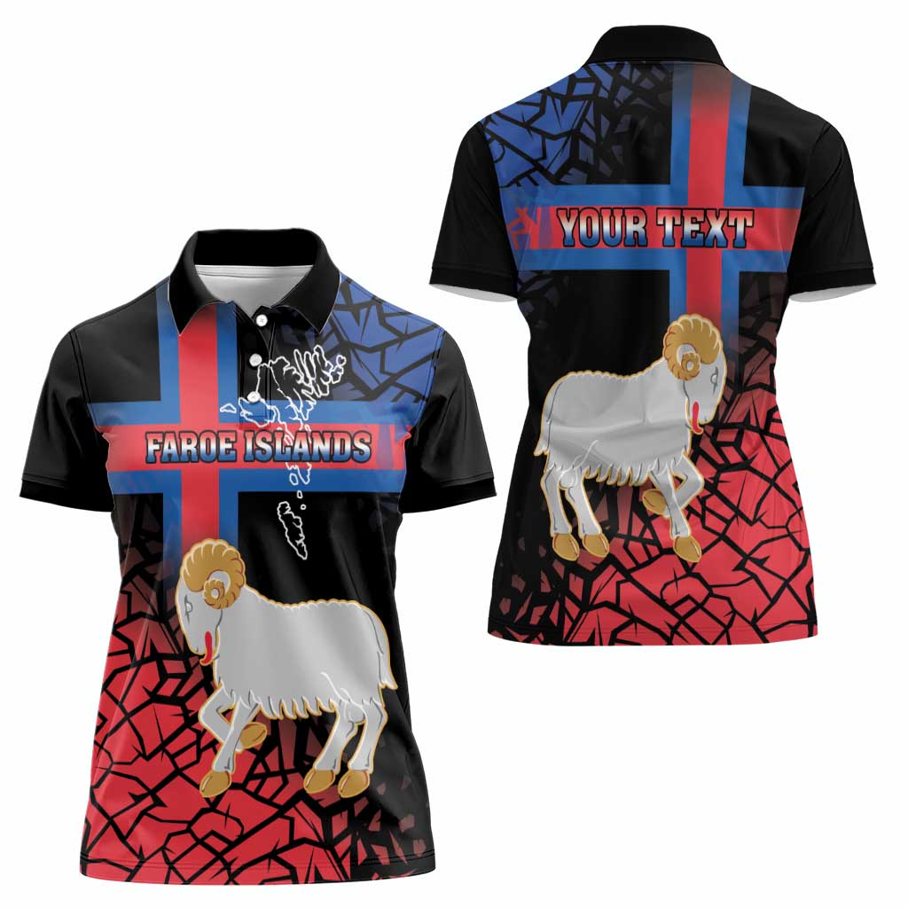 Personalized Faroe Islands Women Polo Shirt Coat Of Arms Flag Style