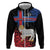 Personalized Faroe Islands Zip Hoodie Coat Of Arms Flag Style