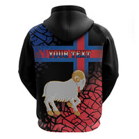 Personalized Faroe Islands Zip Hoodie Coat Of Arms Flag Style