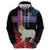 Personalized Faroe Islands Zip Hoodie Coat Of Arms Flag Style