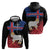 Personalized Faroe Islands Zip Hoodie Coat Of Arms Flag Style