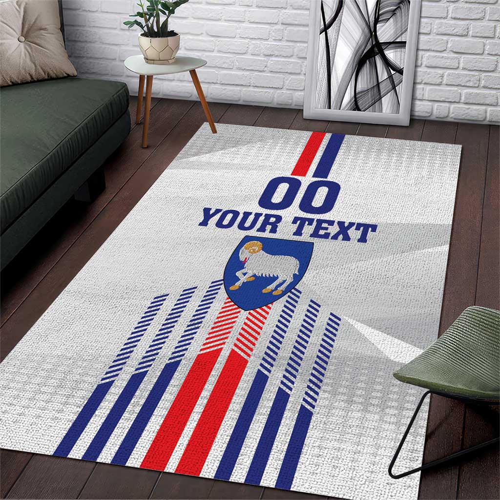 Custom Faroe Islands Football Area Rug Go Champion White Version