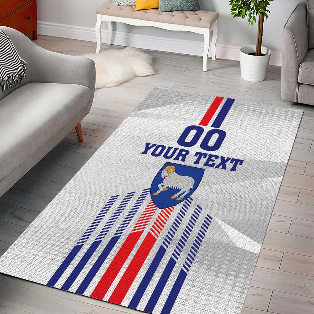 Custom Faroe Islands Football Area Rug Go Champion White Version