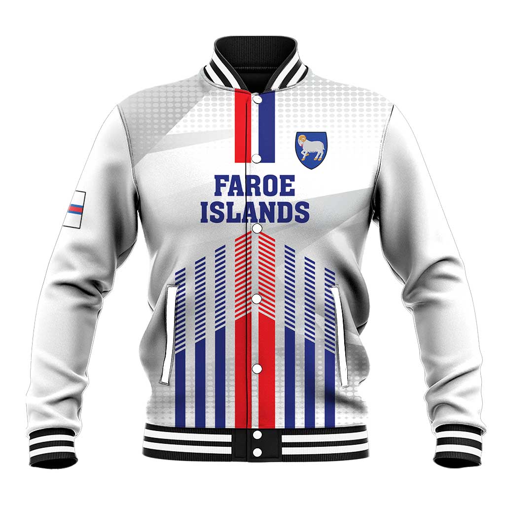 Custom Faroe Islands Football Baseball Jacket Go Champion White Version