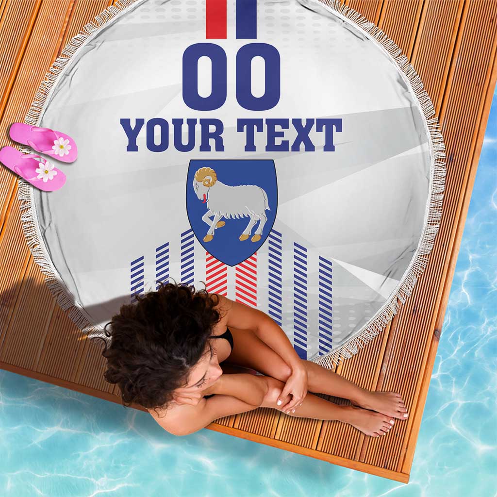 Custom Faroe Islands Football Beach Blanket Go Champion White Version