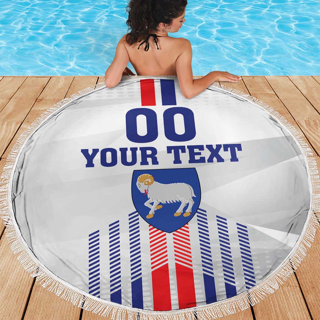 Custom Faroe Islands Football Beach Blanket Go Champion White Version