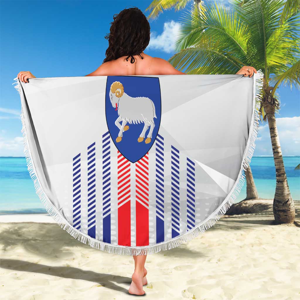 Custom Faroe Islands Football Beach Blanket Go Champion White Version
