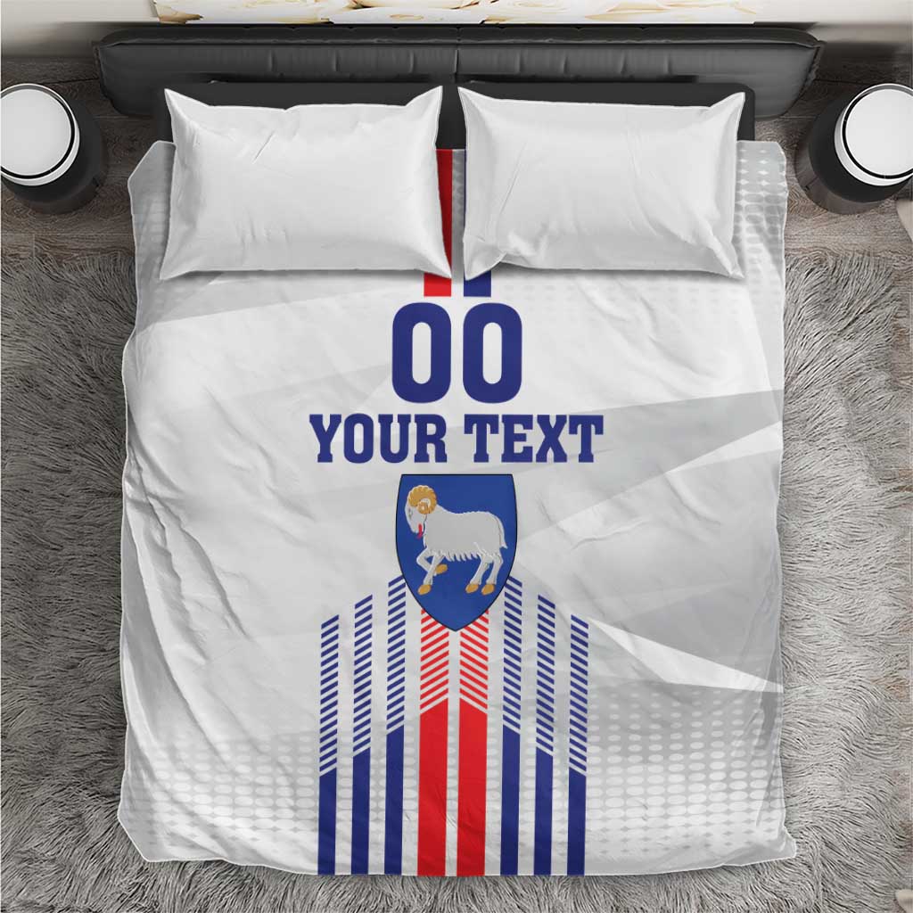 Custom Faroe Islands Football Bedding Set Go Champion White Version