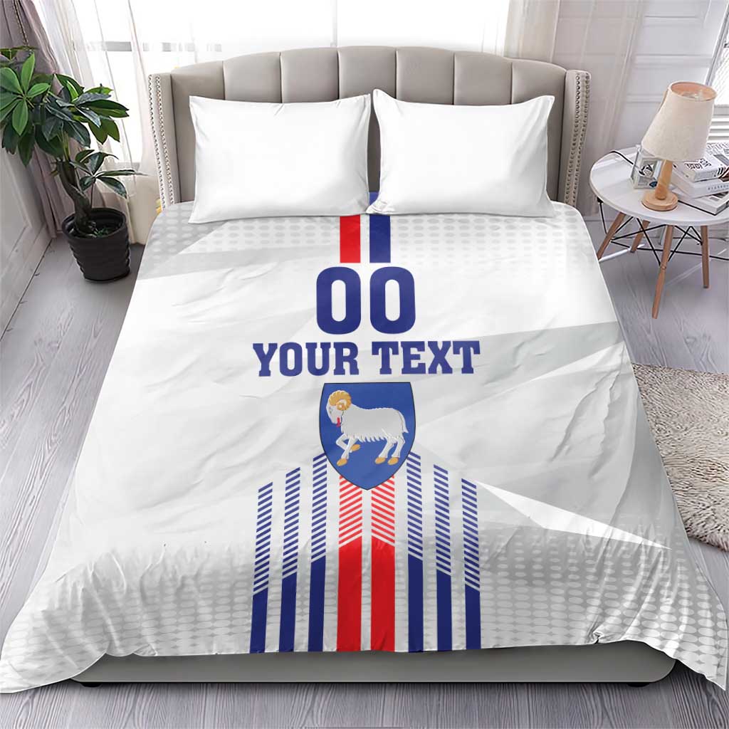 Custom Faroe Islands Football Bedding Set Go Champion White Version
