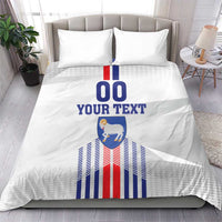 Custom Faroe Islands Football Bedding Set Go Champion White Version