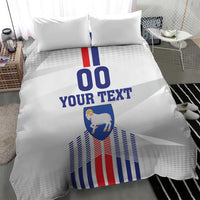 Custom Faroe Islands Football Bedding Set Go Champion White Version