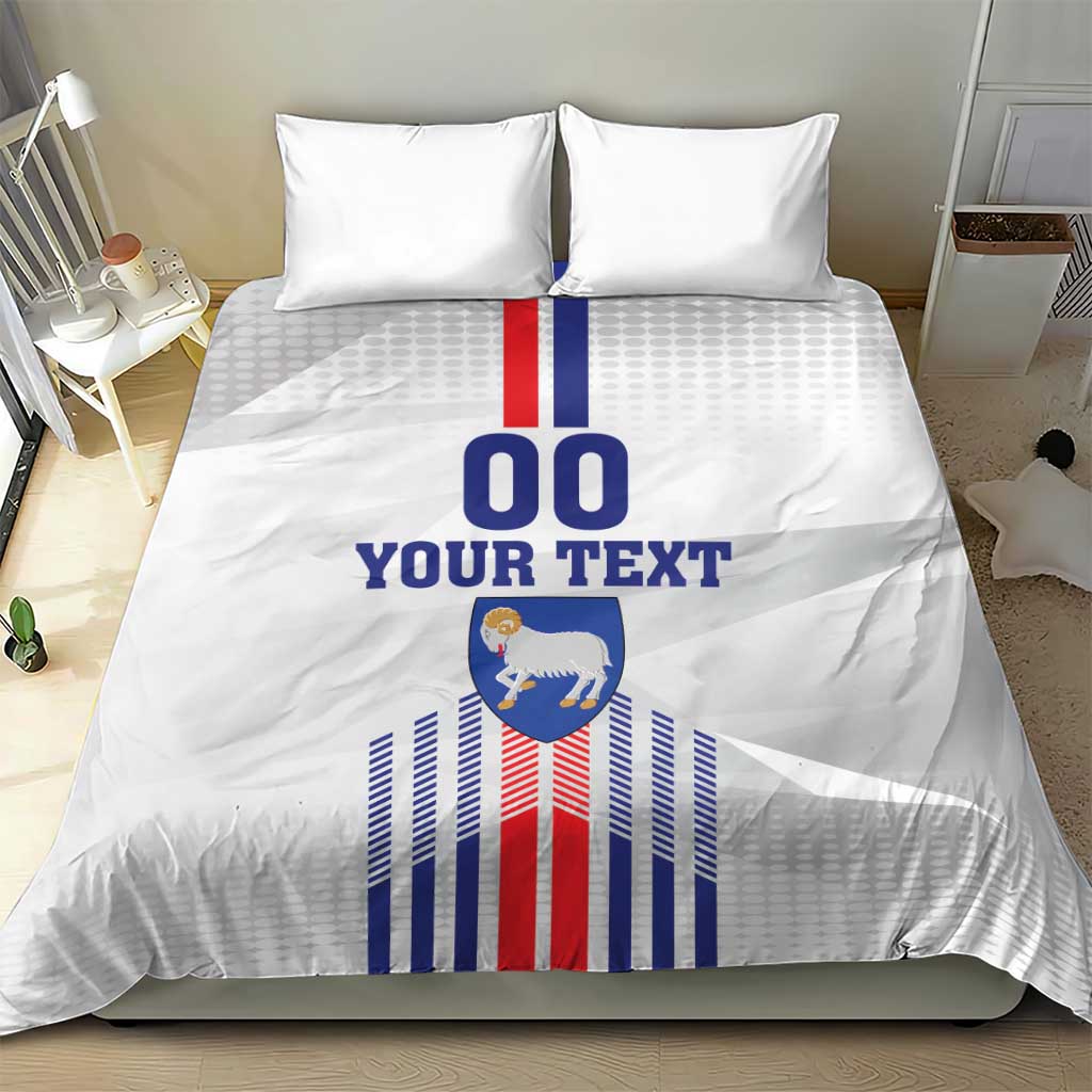Custom Faroe Islands Football Bedding Set Go Champion White Version